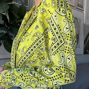 ZARA LIME GREEN PAISLEY BLOUSE